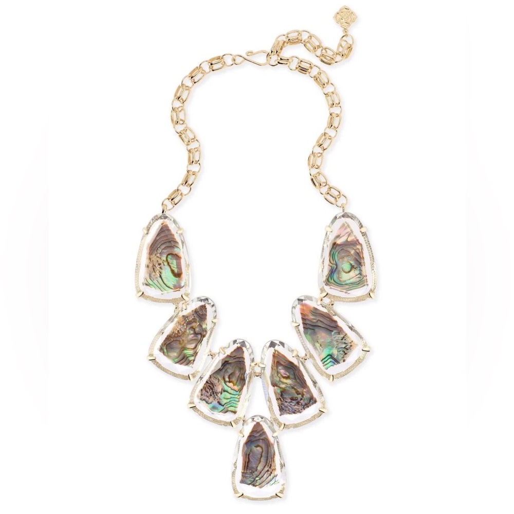 Harlow Gold Statement Necklace in Suspended Abalone Shell ✨